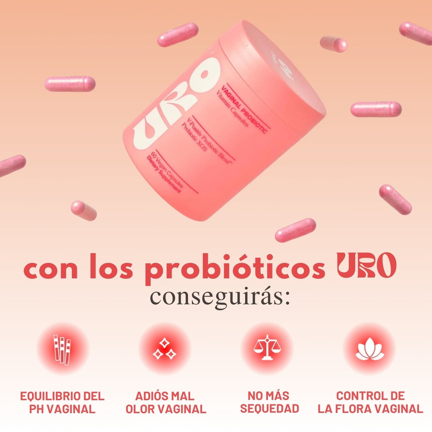 URO - Probióticos vaginales para mujeres